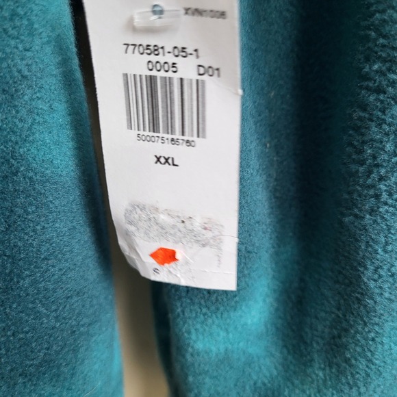 Old Navy Go Warm Cropped Sweatshirt XXL Teal Blue Tie Dye Fleece Mock Neck - Picture 4 of 7